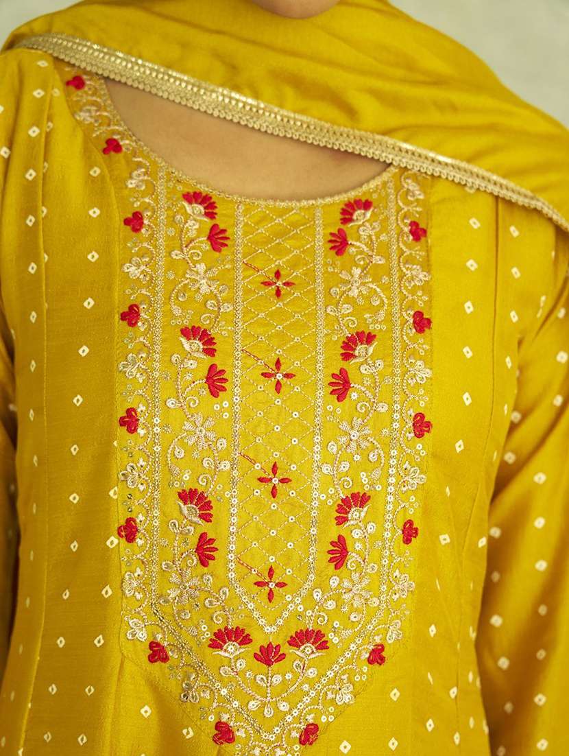 women yellow kurta dupatta set - 22440339 -  Standard Image - 1
