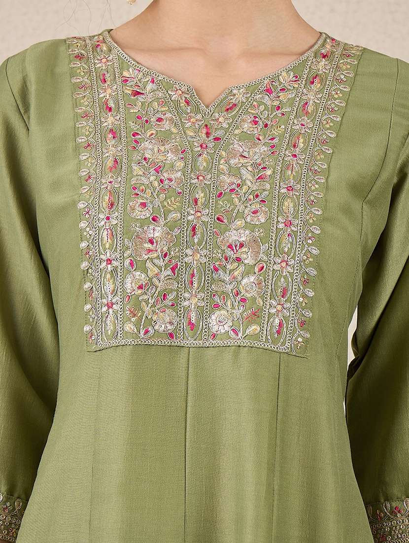 women green kurta dupatta set - 22440365 -  Standard Image - 1