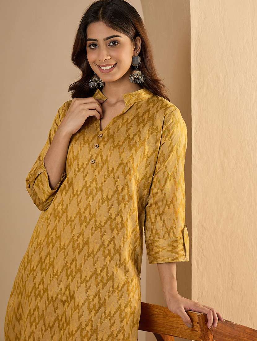 women yellow kurta dupatta set - 22440378 -  Standard Image - 1