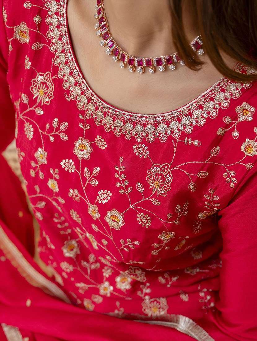 women pink kurta dupatta set - 22440418 -  Standard Image - 1