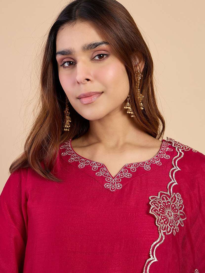 women pink kurta dupatta set - 22440449 -  Standard Image - 1