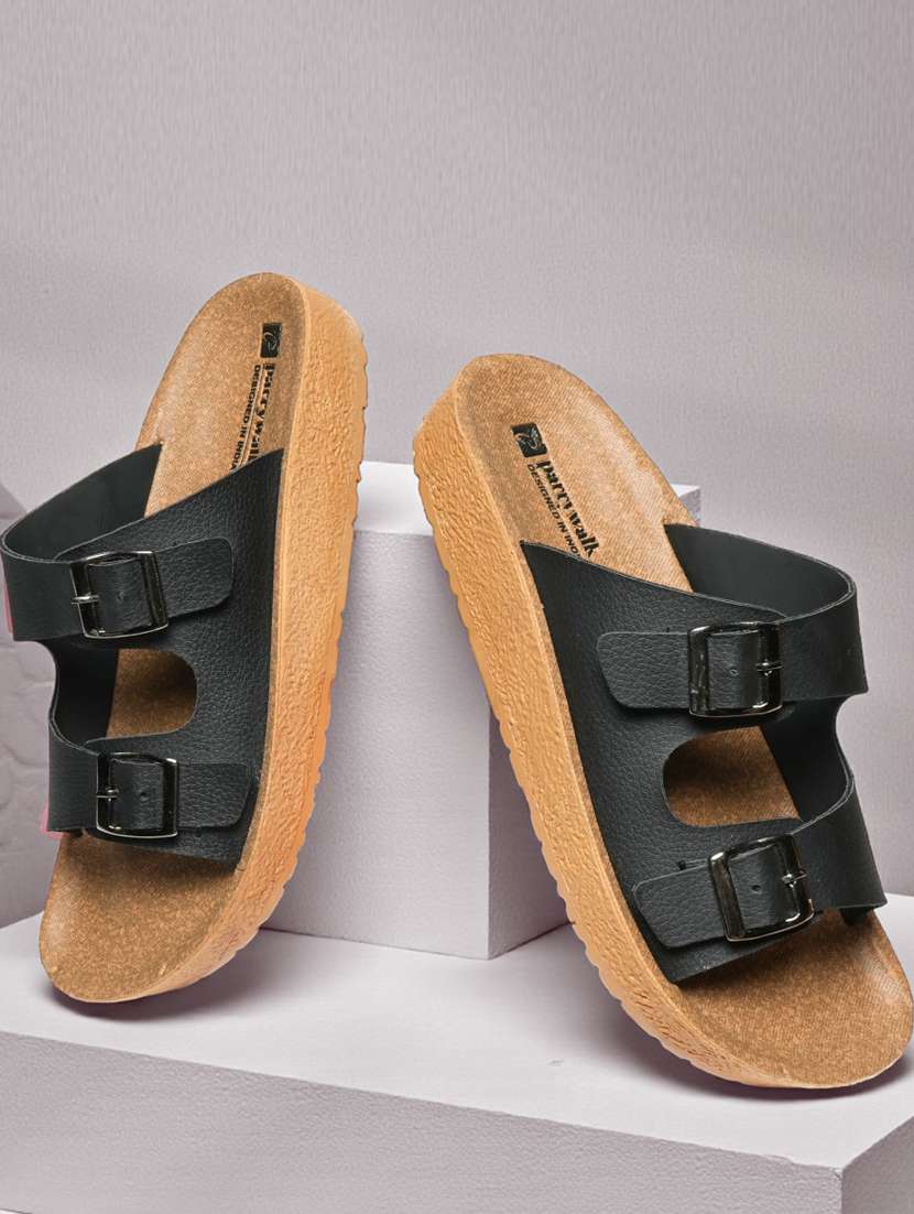 women solid slip on flat sandal