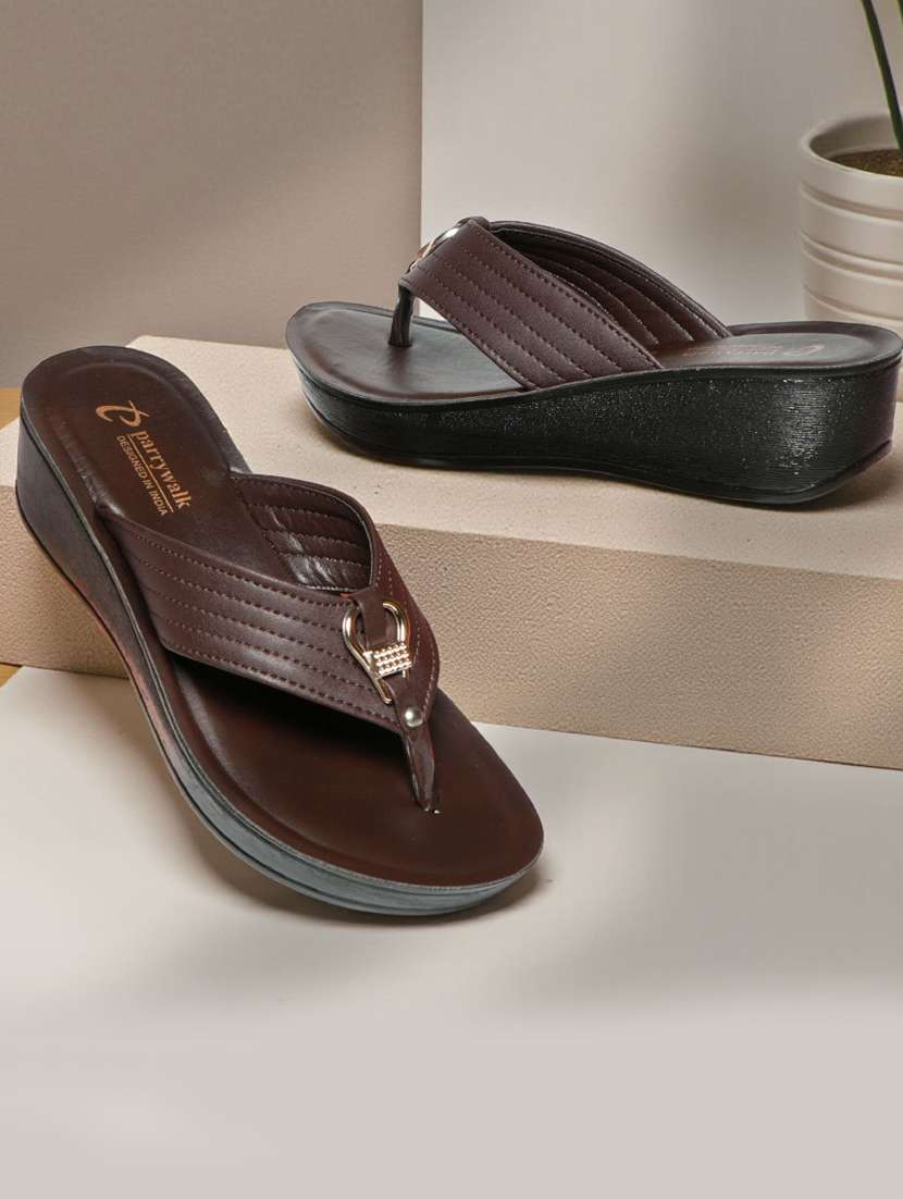 women solid slip on wedges