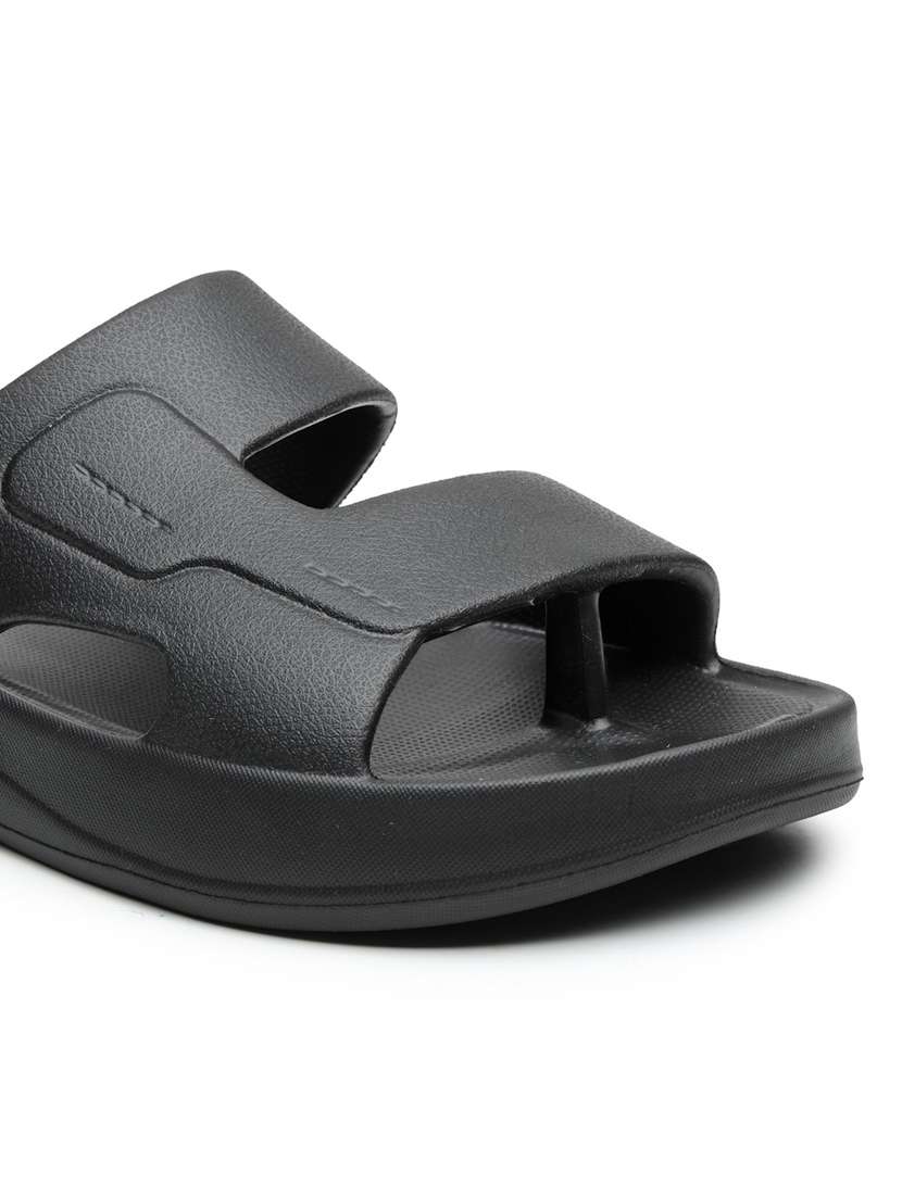 men black slip on flat sandal - 22440687 -  Standard Image - 4