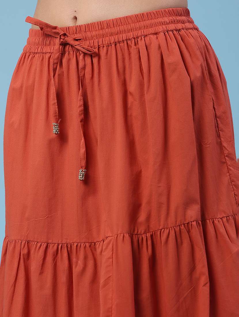 women printed mid rise flared skirt  - 22440856 -  Standard Image - 1