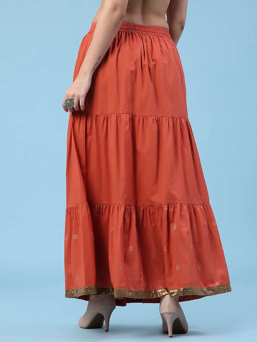 women printed mid rise flared skirt  - 22440856 -  Standard Image - 4