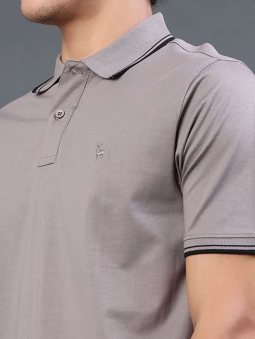 men solid short sleeve regular fit polo t-shirt - 22440961 -  Standard Image - 1
