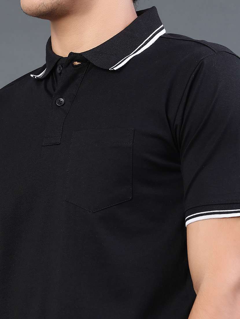 men solid short sleeve regular fit polo t-shirt - 22440964 -  Standard Image - 1