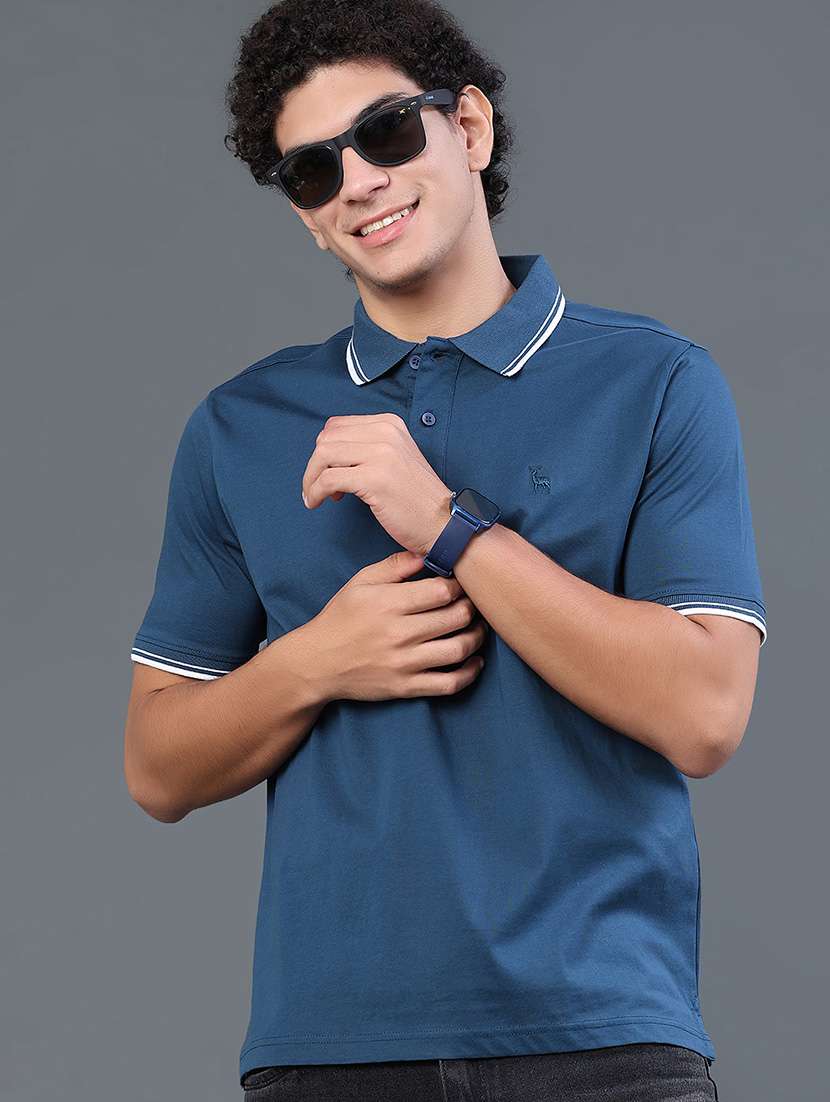 men solid short sleeve regular fit polo t-shirt