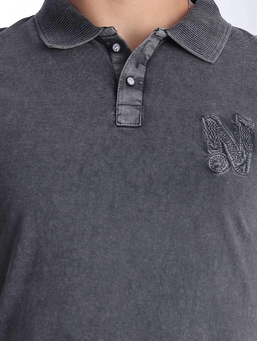 men solid short sleeve slim fit polo t-shirt - 22440968 -  Standard Image - 1