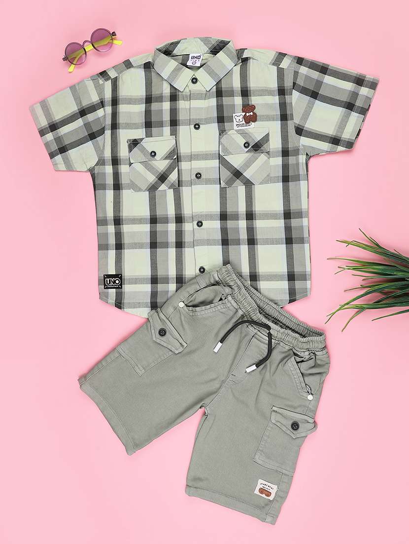 boys printed short sleeves shirt and shorts set - 22440982 -  Standard Image - 1