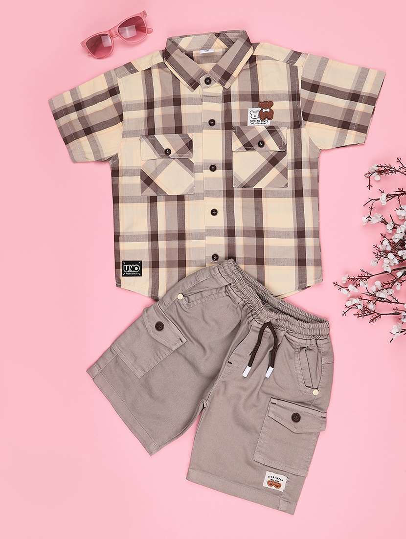 boys printed short sleeves shirt and shorts set - 22440983 -  Standard Image - 1