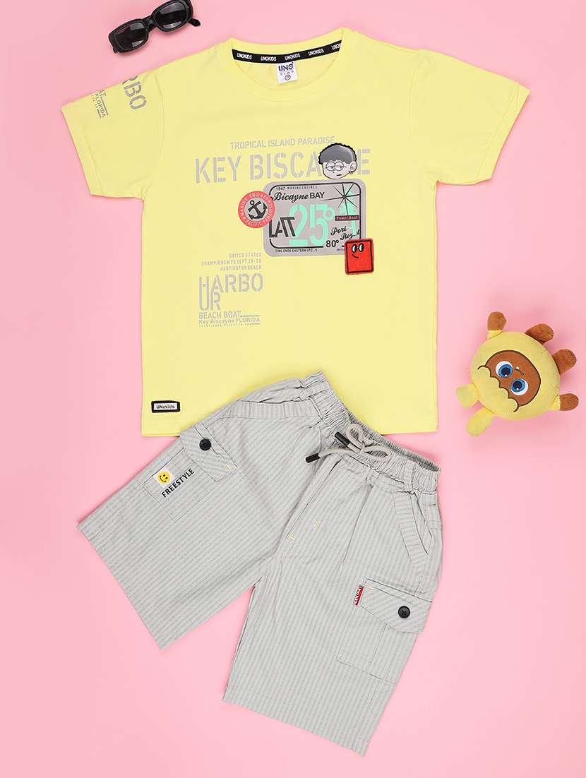 boys printed short sleeves t-shirt and shorts set - 22440991 -  Standard Image - 1