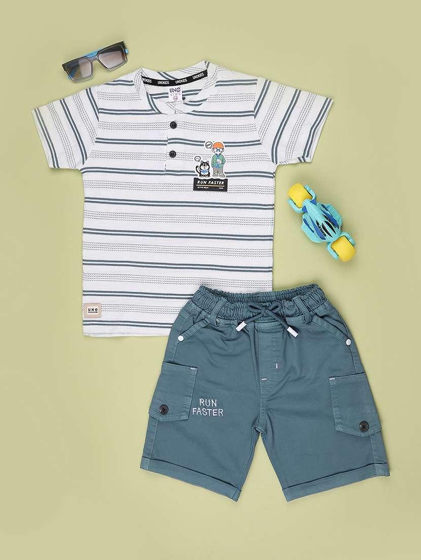boys printed short sleeves t-shirt and shorts set - 22440992 -  Standard Image - 1