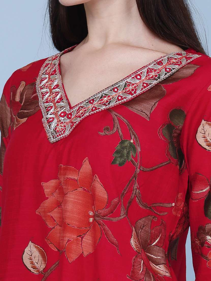 women printed three quarter sleeve kurta pant set - 22441000 -  Standard Image - 4