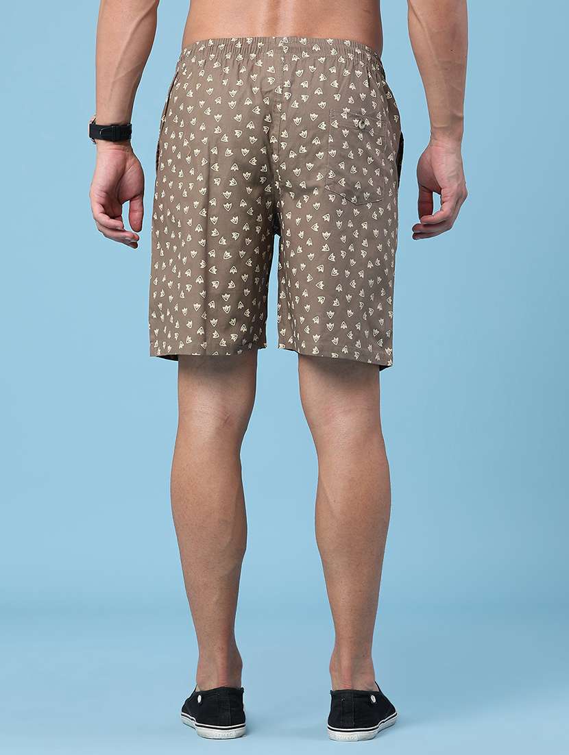 men printed mid rise regular fit shorts - 22441017 -  Standard Image - 4