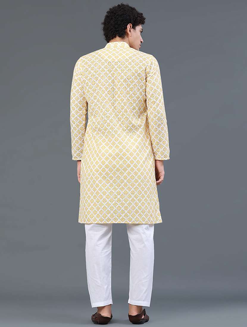 men embroidered long sleeves kurta and pyjama set - 22441033 -  Standard Image - 4