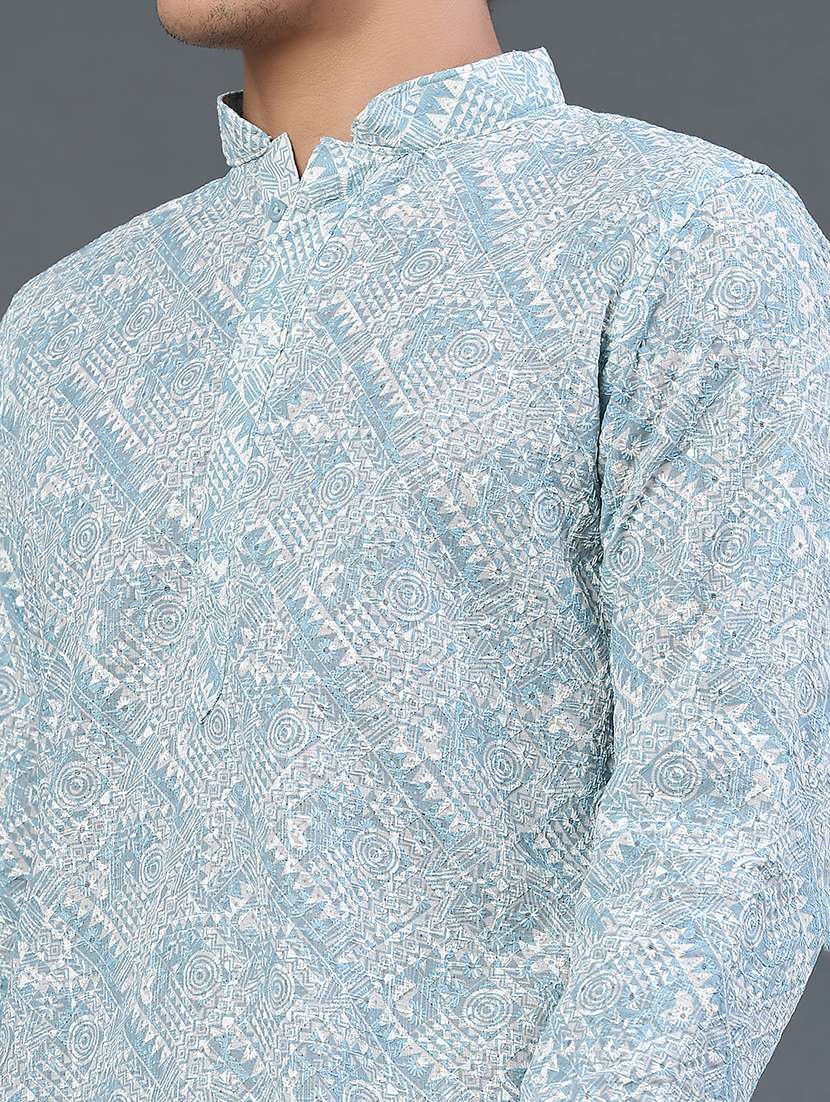 men embroidered long sleeves kurta pyjama set - 22441034 -  Standard Image - 1