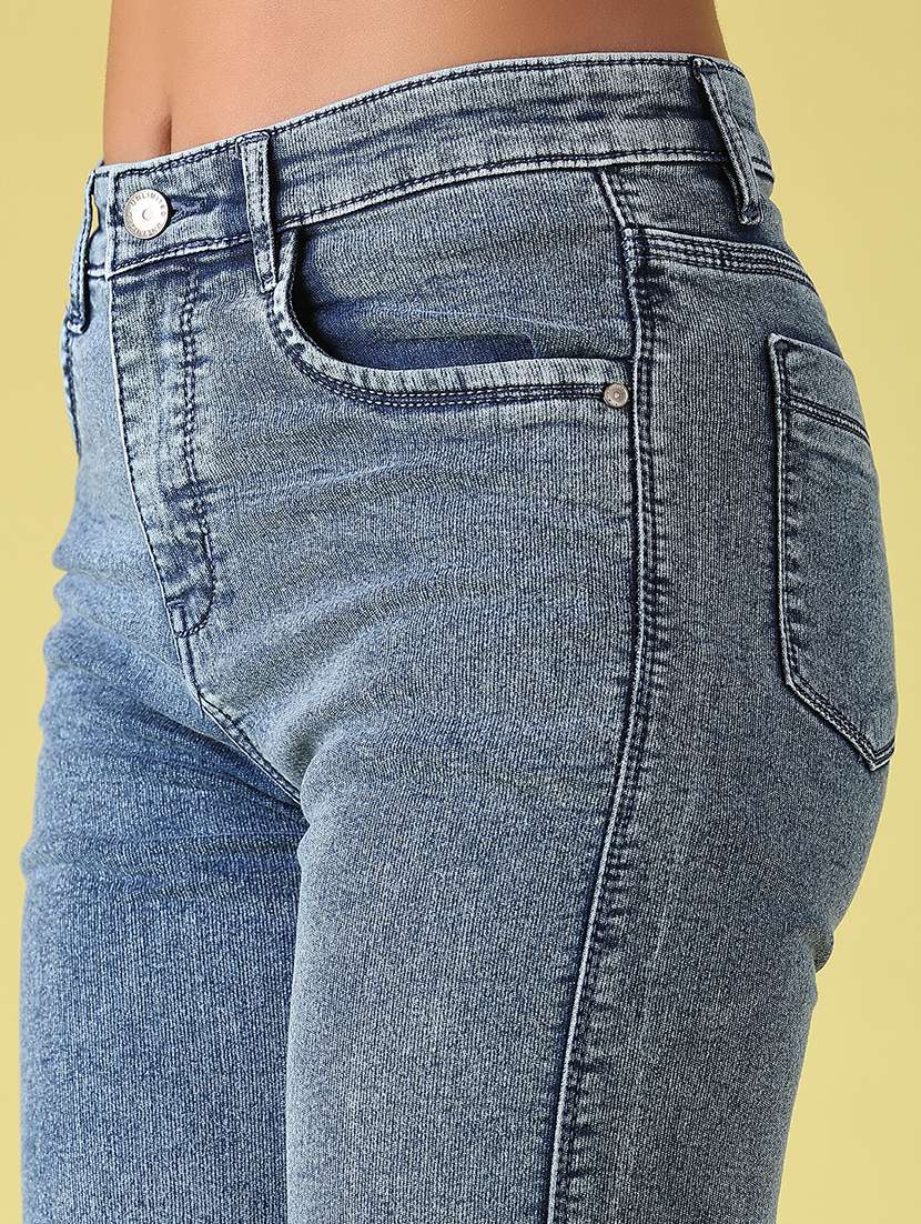 women washed high rise straight jeans - 22441061 -  Standard Image - 1
