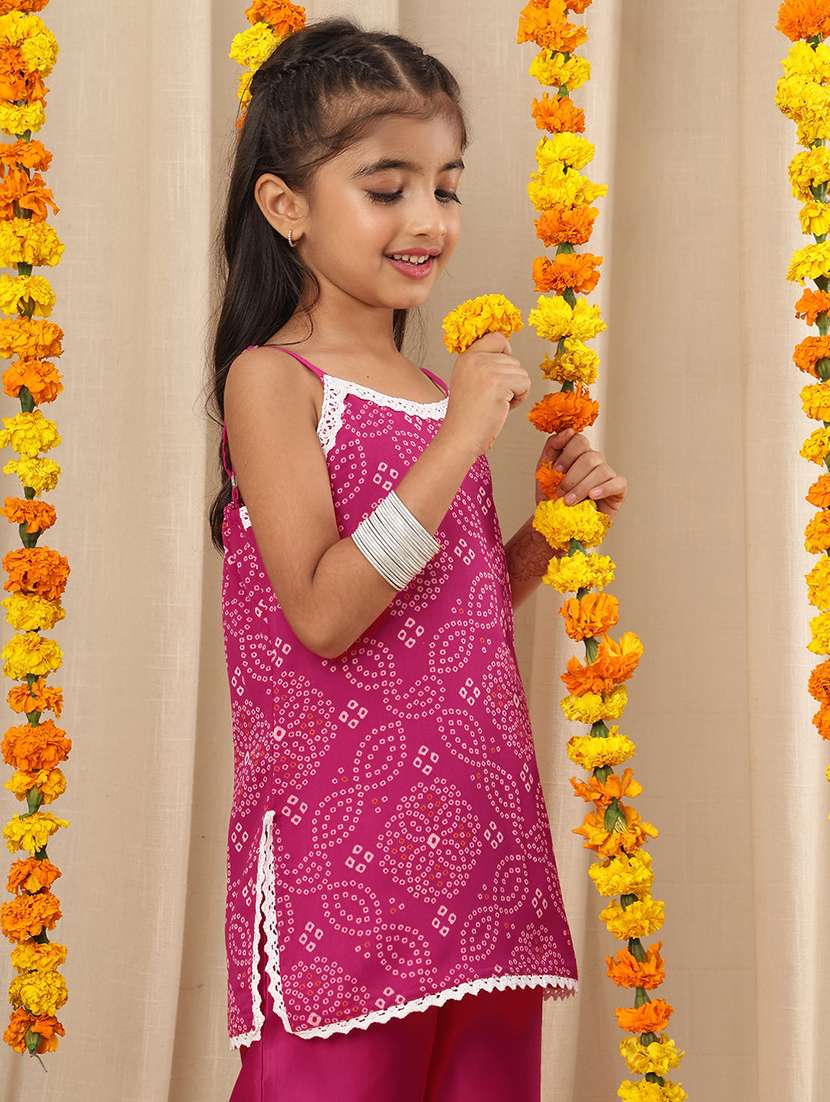 girl  pink georgette kurta pant set suit set - 22441079 -  Standard Image - 1
