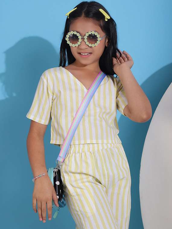 striped cotton top & trouser co-ord set - 22441087 -  Standard Image - 1