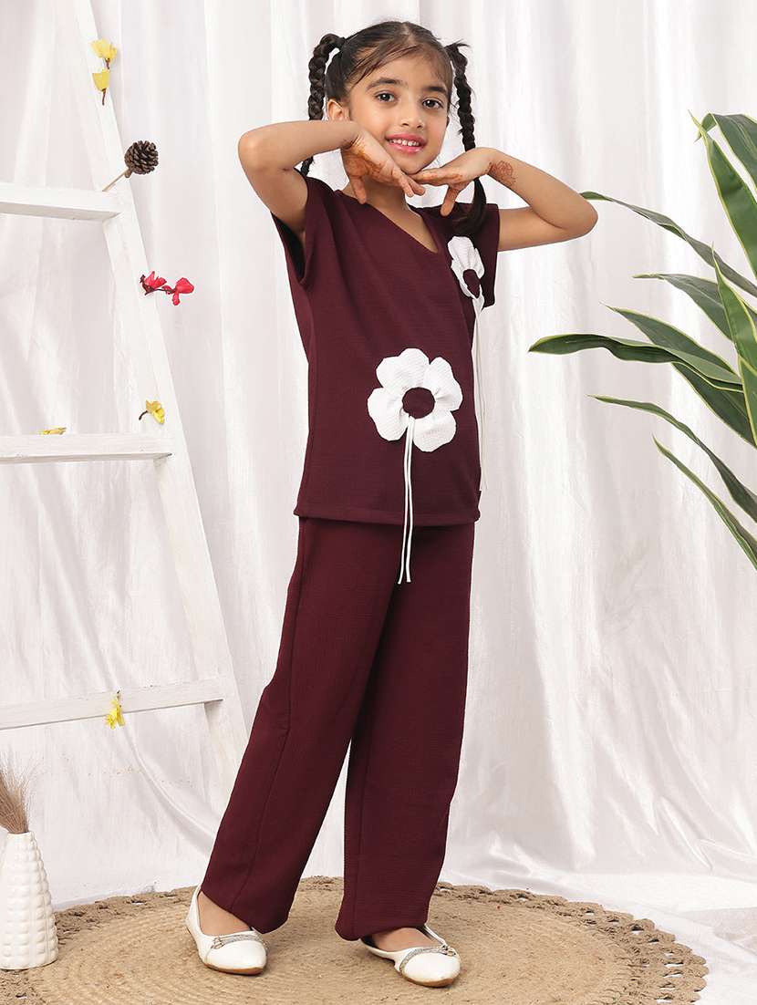 girl red polyester top & trouser co-ord set - 22441100 -  Standard Image - 4