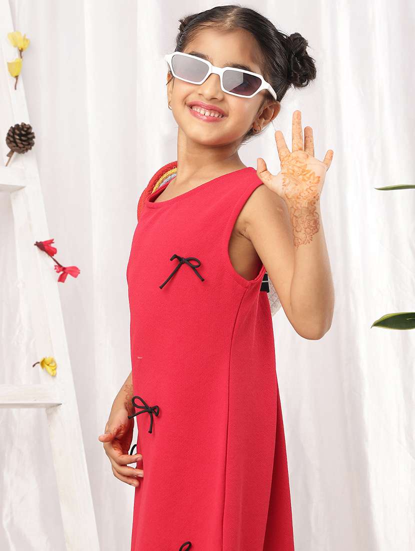 girls red polyester a-line dress - 22441108 -  Standard Image - 1