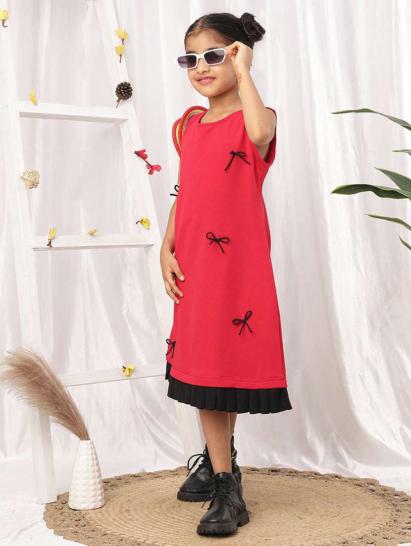 girls red polyester a-line dress - 22441108 -  Standard Image - 4