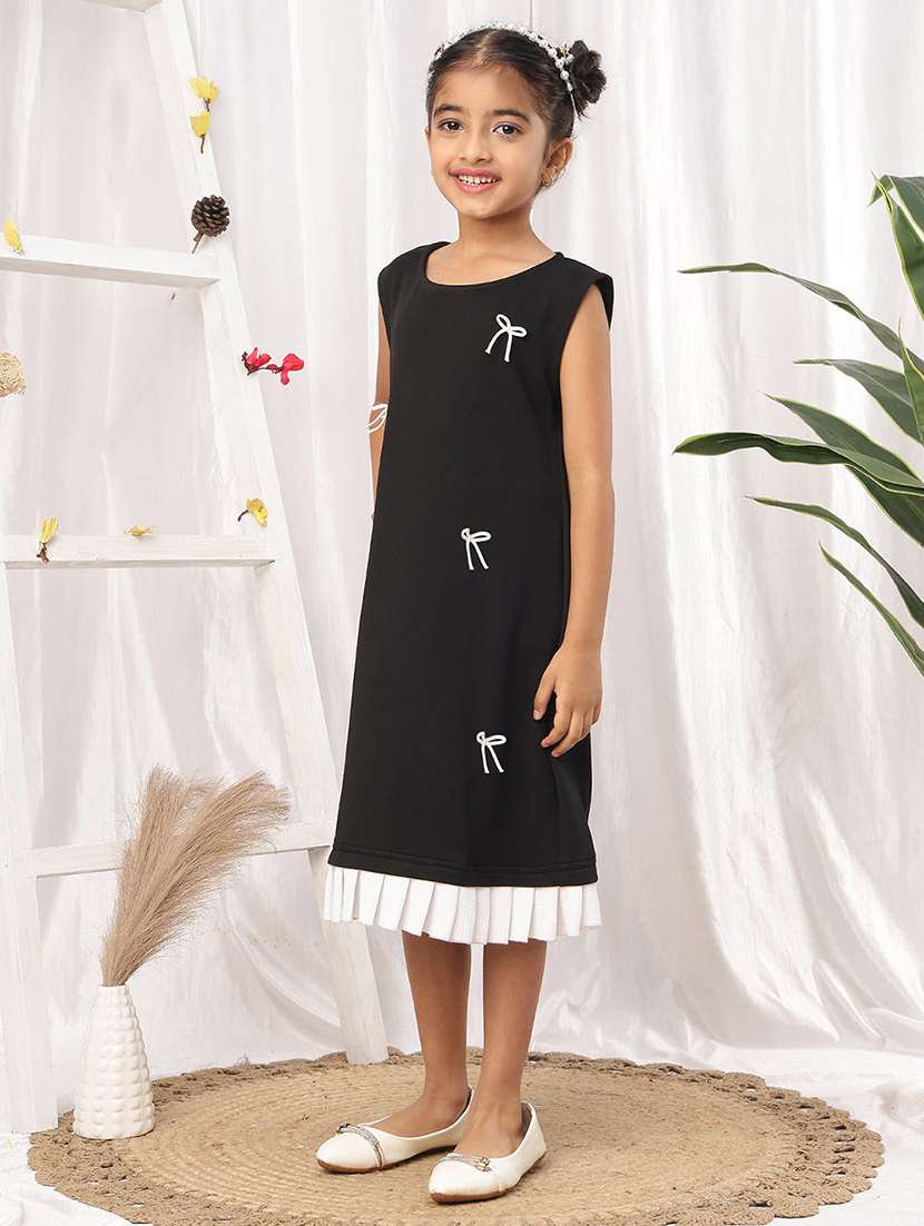 girls black polyester a-line dress - 22441109 -  Standard Image - 4