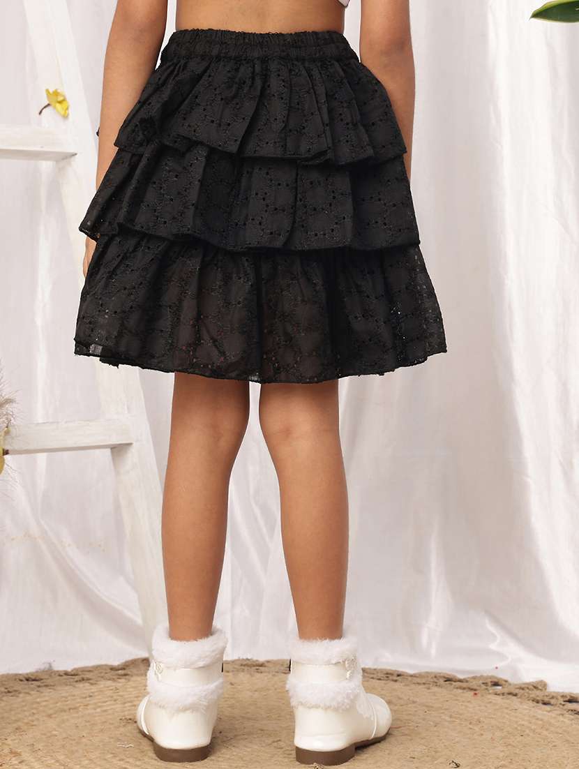 girl black cotton flared skirt - 22441110 -  Standard Image - 4