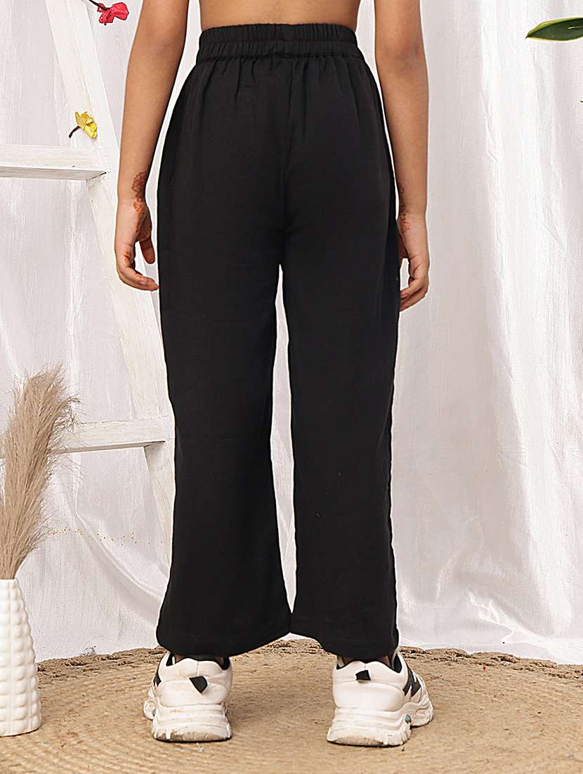 girl black cotton casual trouser - 22441115 -  Standard Image - 4
