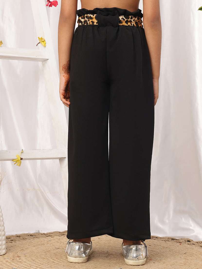 girl black polyester casual trouser - 22441118 -  Standard Image - 4