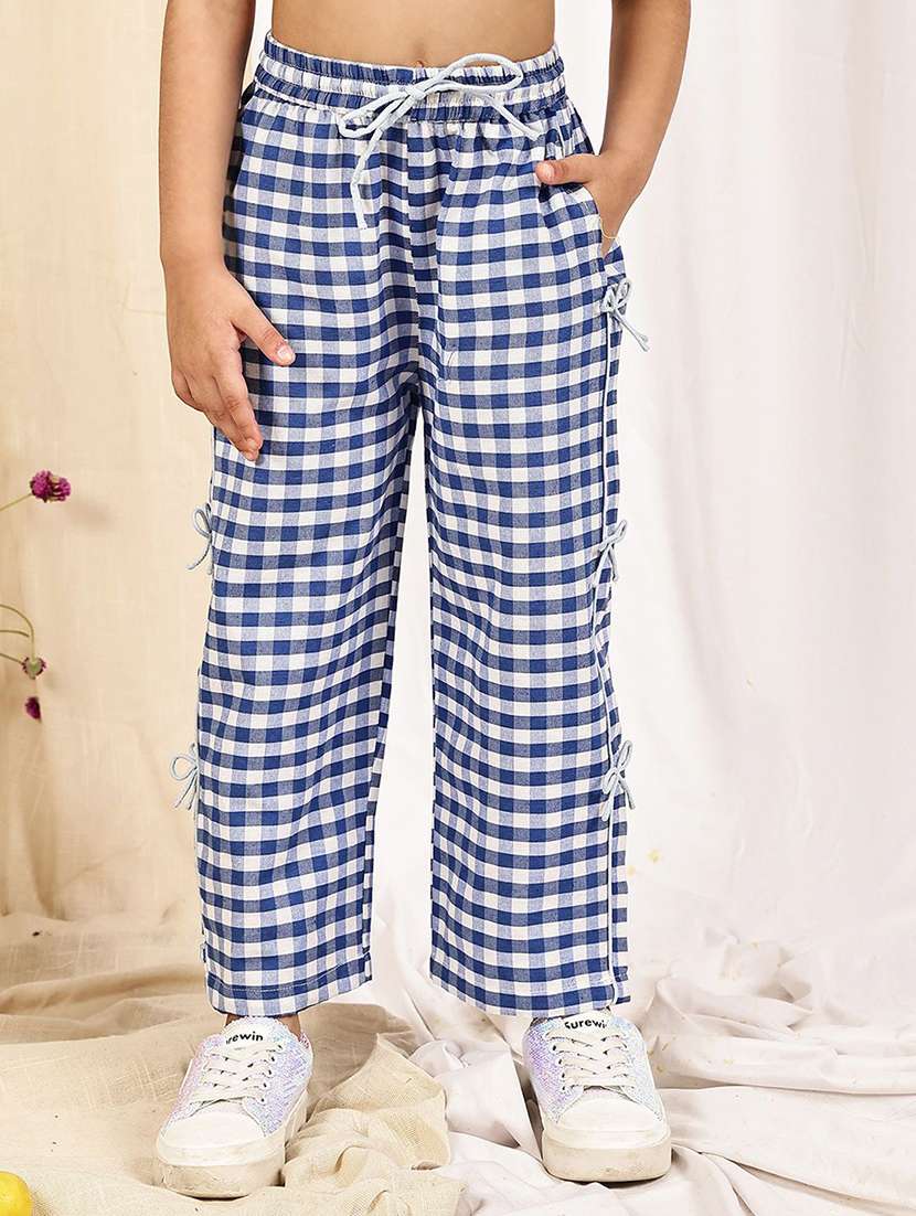 Girl Multi Colored Cotton Blend Casual Trouser - 22441123 -  Standard Image - 1