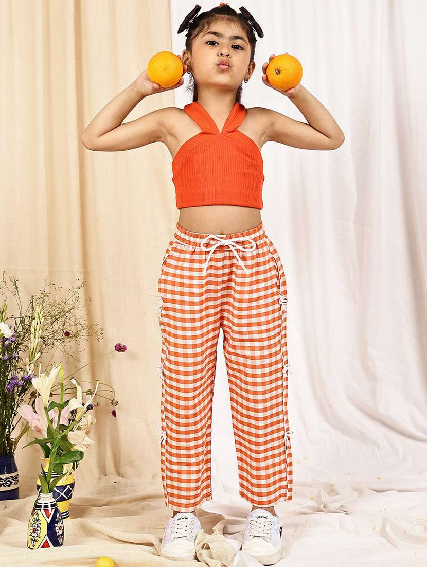 Girl Multi Colored Cotton Blend Casual Trouser - 22441123 -  Standard Image - 4
