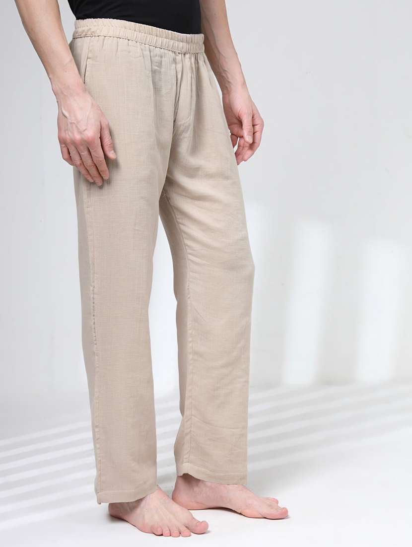 men solid high rise regular fit trouser - 22441156 -  Standard Image - 1