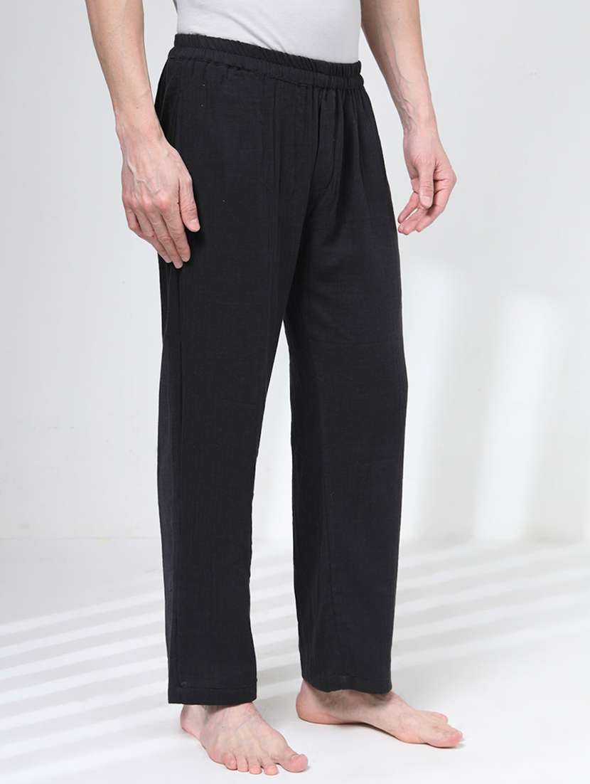 men solid high rise regular fit trouser - 22441157 -  Standard Image - 1