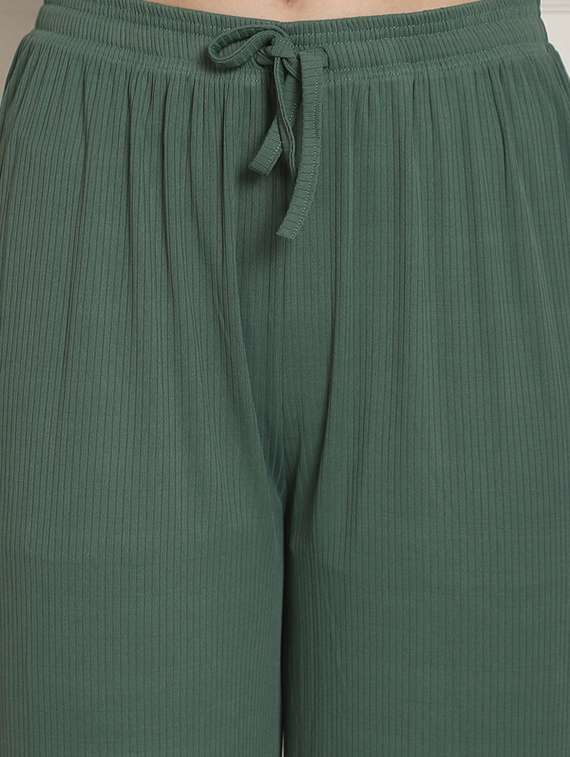 women green cotton straight trouser - 22441172 -  Standard Image - 1