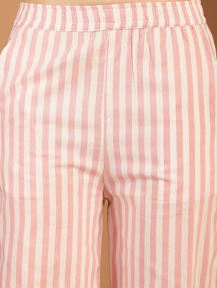 women multi colored cotton straight trouser - 22441174 -  Standard Image - 1