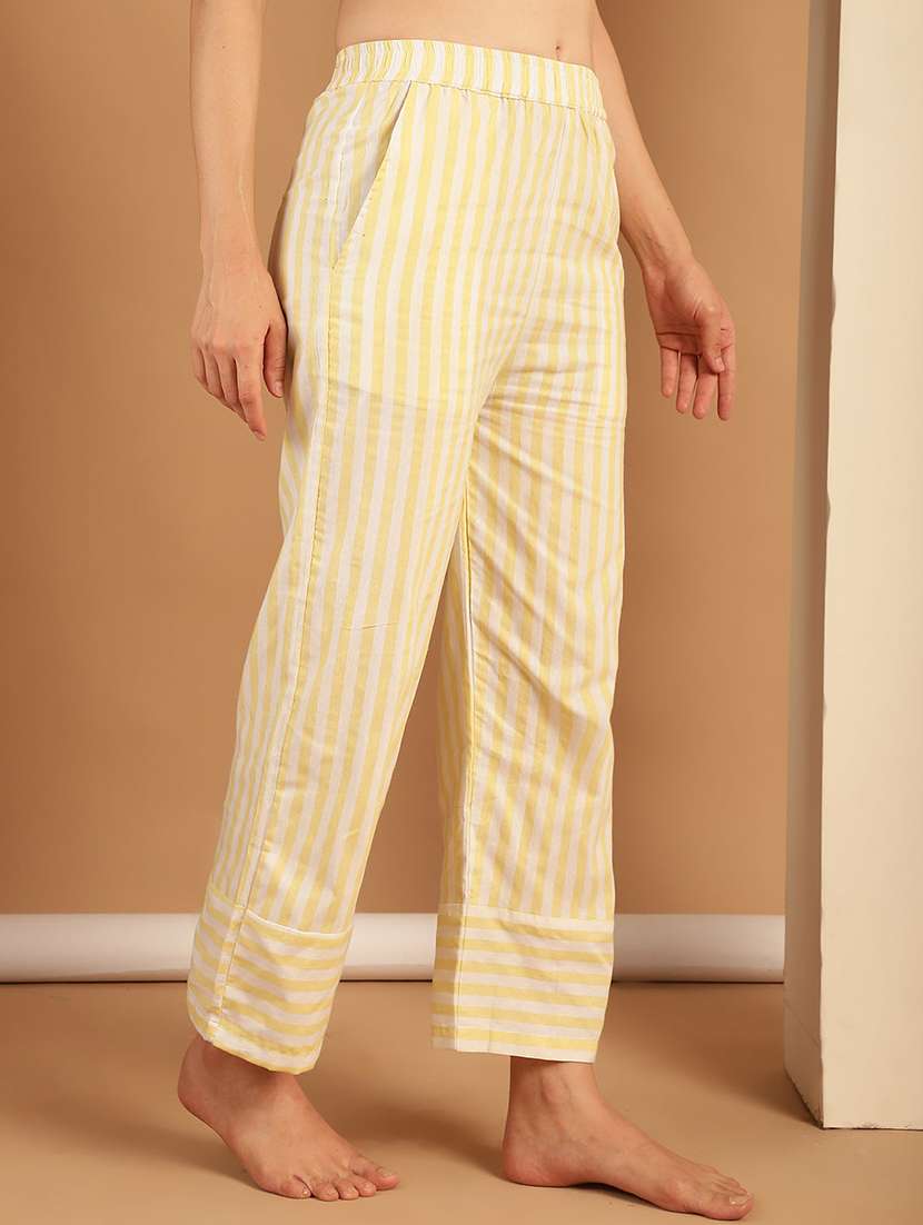 women multi colored cotton straight trouser