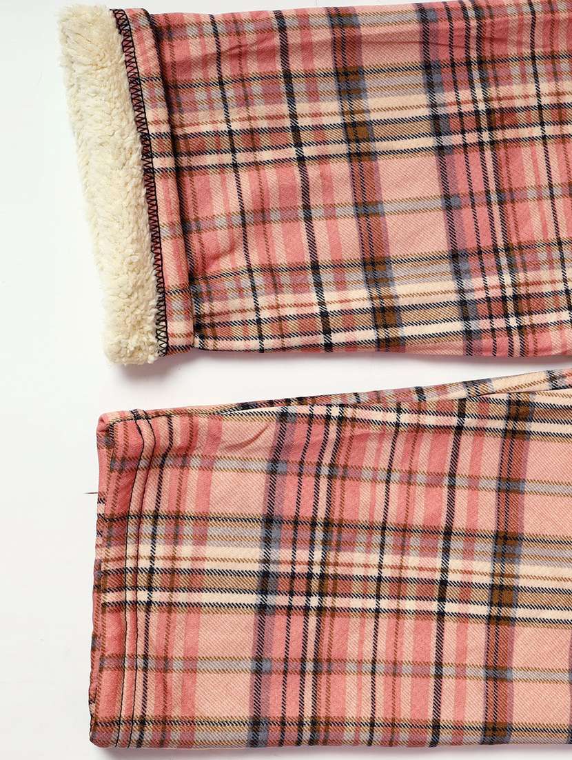 women pink cotton straight trouser - 22441179 -  Standard Image - 4