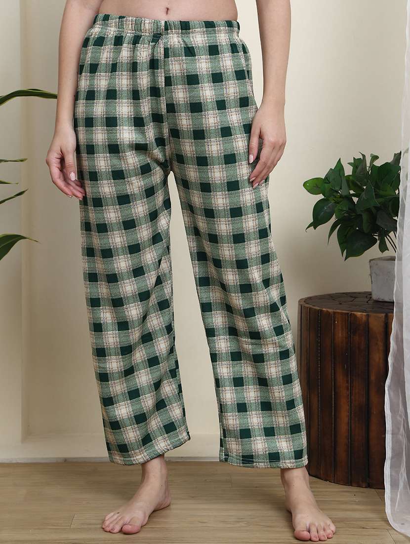 women green cotton straight trouser