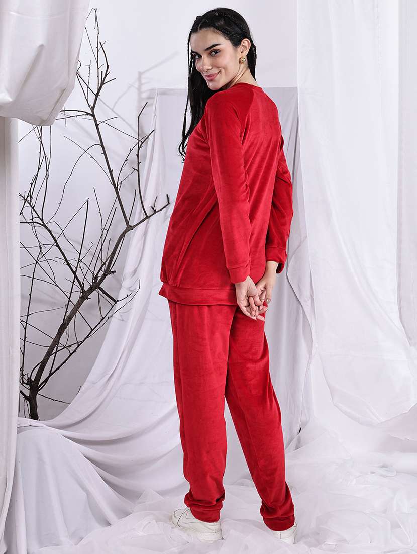 women solid nightwear pyjama set - 22441220 -  Standard Image - 4