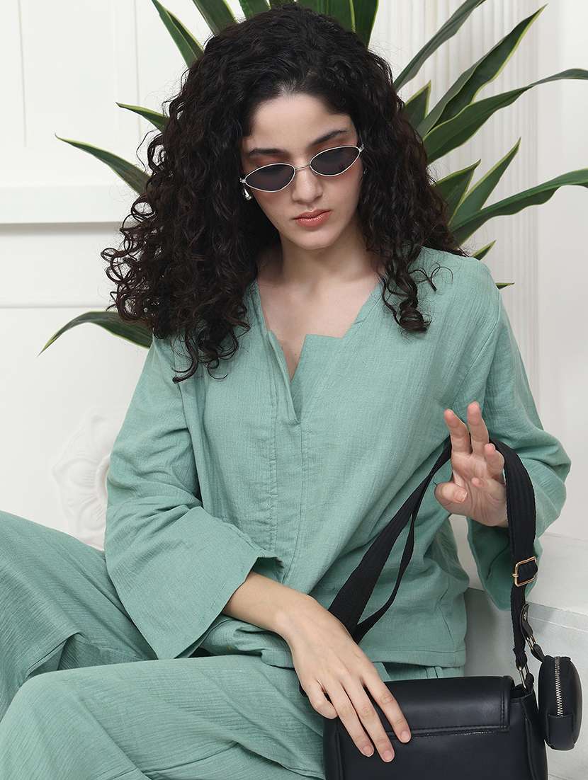 women solid nightwear pyjama set - 22441224 -  Standard Image - 1