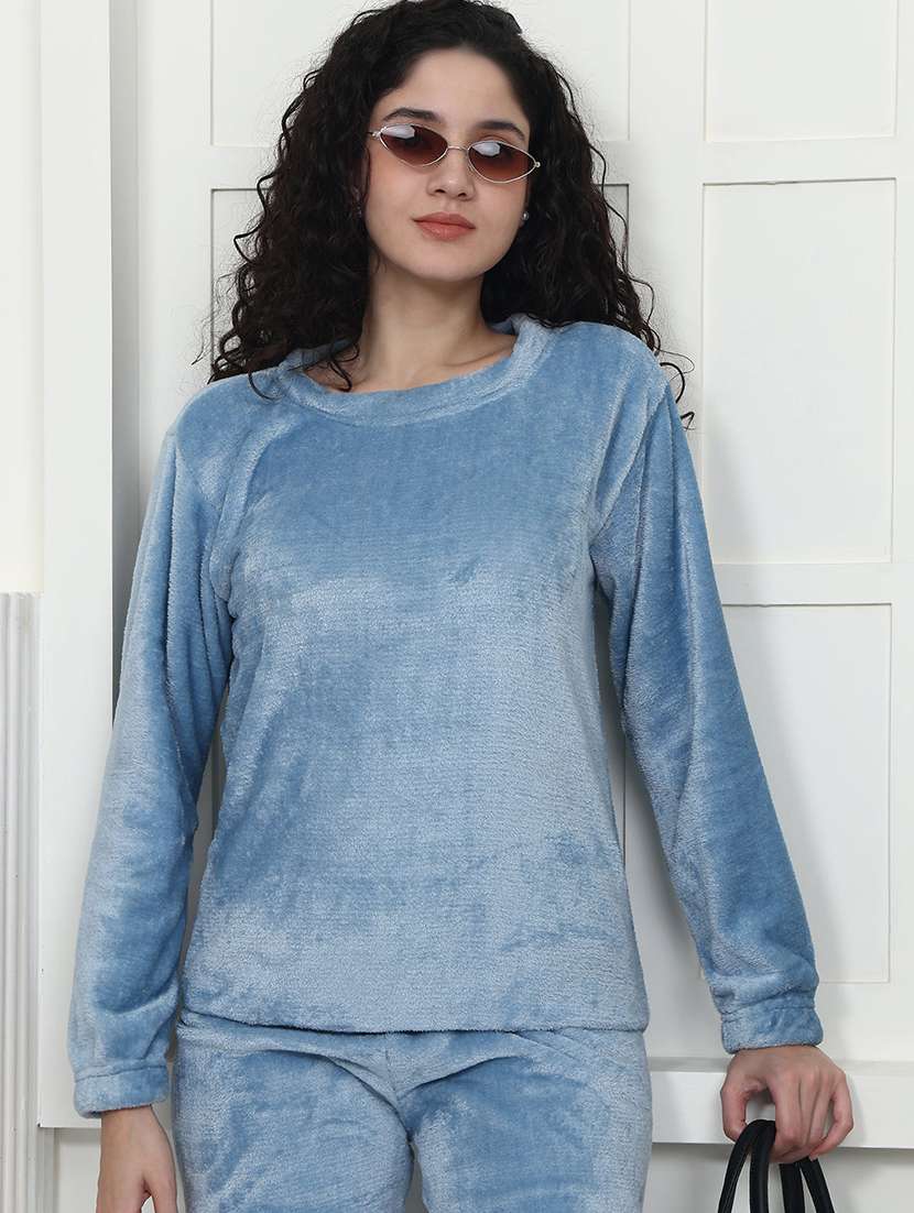 women solid nightwear pyjama set - 22441229 -  Standard Image - 1