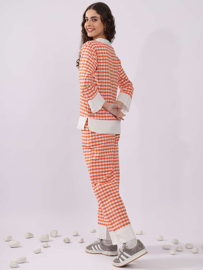women checkered nightwear pyjama set - 22441235 -  Standard Image - 4