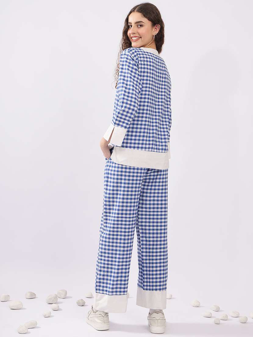 women checkered nightwear pyjama set - 22441237 -  Standard Image - 4