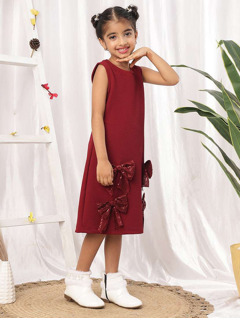 girls maroon polyester a-line dress - 22441251 -  Standard Image - 4