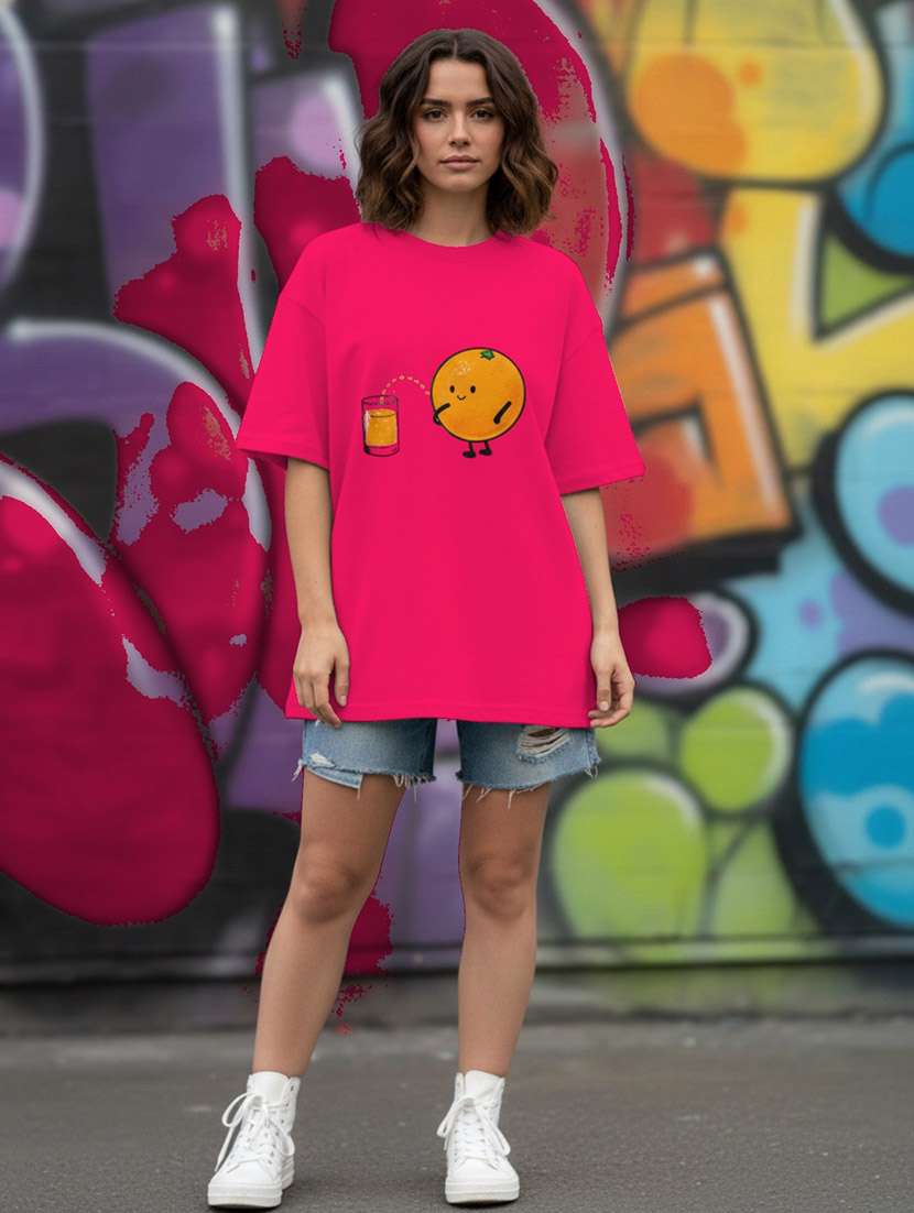women graphic drop shoulder oversized t-shirt - 22441421 -  Standard Image - 1