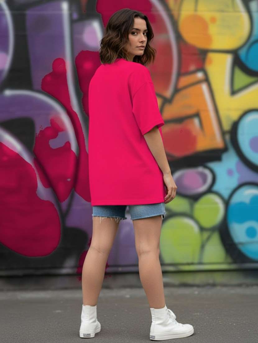 women graphic drop shoulder oversized t-shirt - 22441421 -  Standard Image - 4