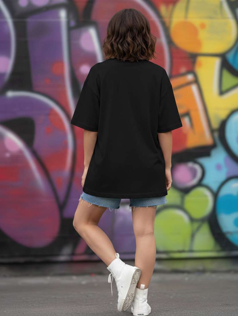 women graphic drop shoulder oversized t-shirt - 22441422 -  Standard Image - 4